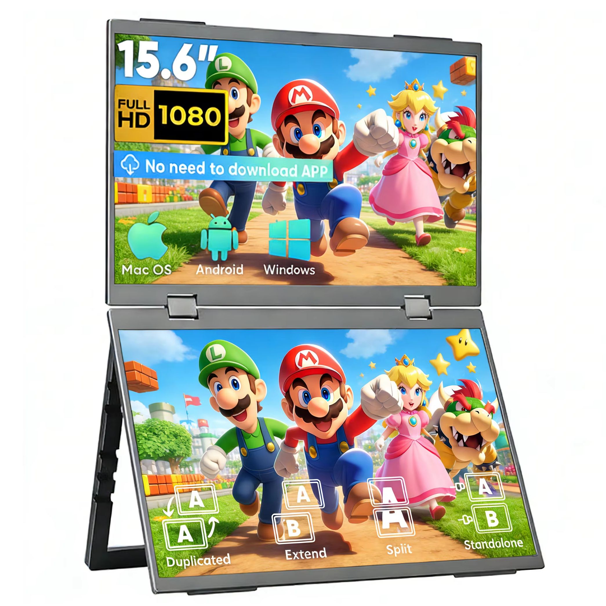 Portable Monitor 15.6 Inch 1080P Type C - 15.6 İnç Taşınabilir Çift Monitör 60Hz