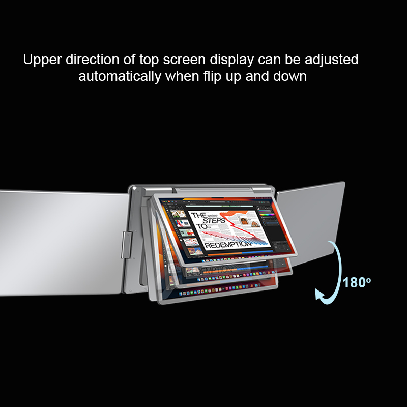 Triple Screen Laptop Monitor Foldable - Dizüstü Bilgisayarlar İçin Taşınabilir Üçlü Monitör