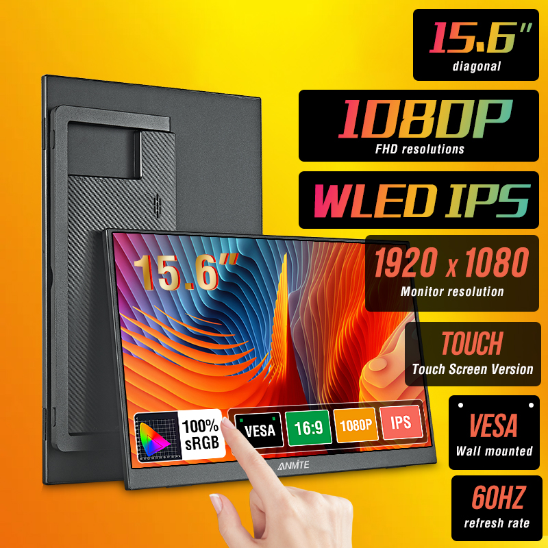 Portable Monitor 15.6 Inch 1080P Type C - 15.6 İnç Dokunmatik Taşınabilir Monitör ADS-IPS
