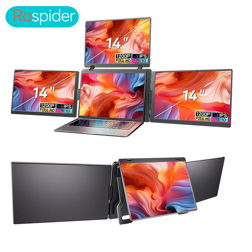 Triple Screen Laptop Monitor Foldable - Rospider 14 ila 18,5 inç Üçlü
