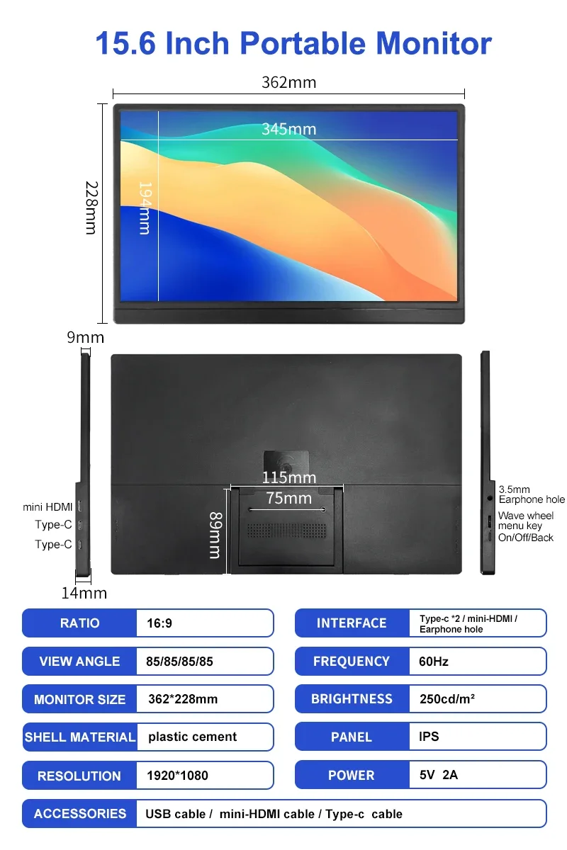 2026 Yeni Ultra Hafif Taşınabi - Portable Monitor 15.6 Inch 1080P Type C incelemesi ve fiyatı