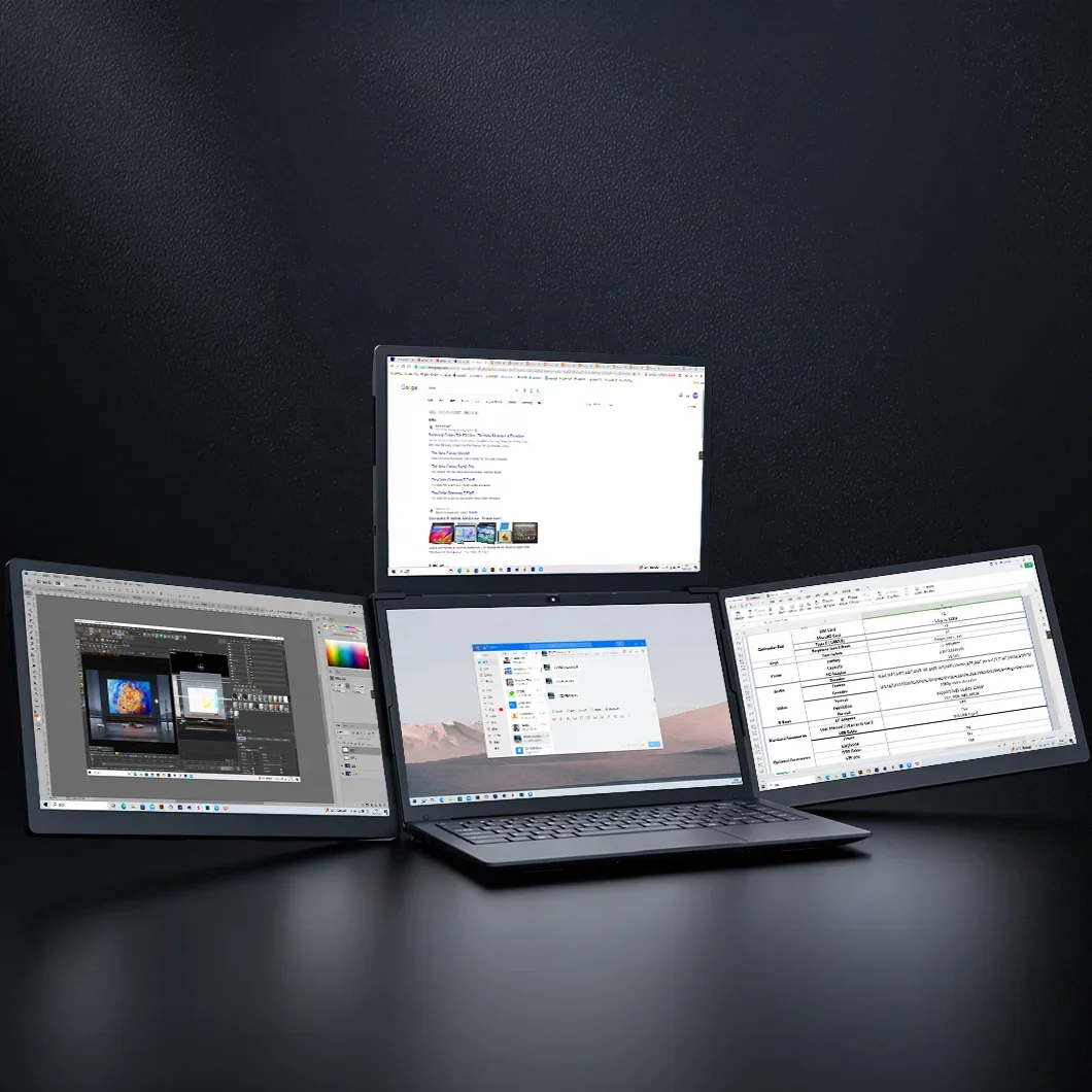 13 inç PC Çift Ekranlı LCD Bil - Triple Screen Laptop Monitor Foldable incelemesi ve fiyatı